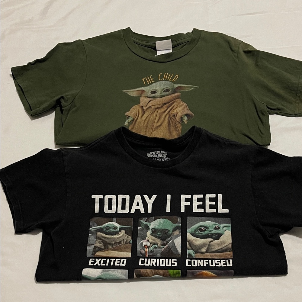 Star Wars Kids Tees Set- Green and Black with Grogu